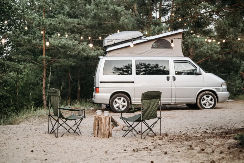 Camper Van at Camp Site. How to love camping in a van.