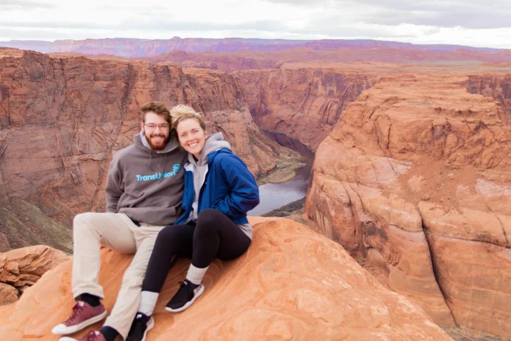 Ellie and Tyler together in front of horseshoe bend.