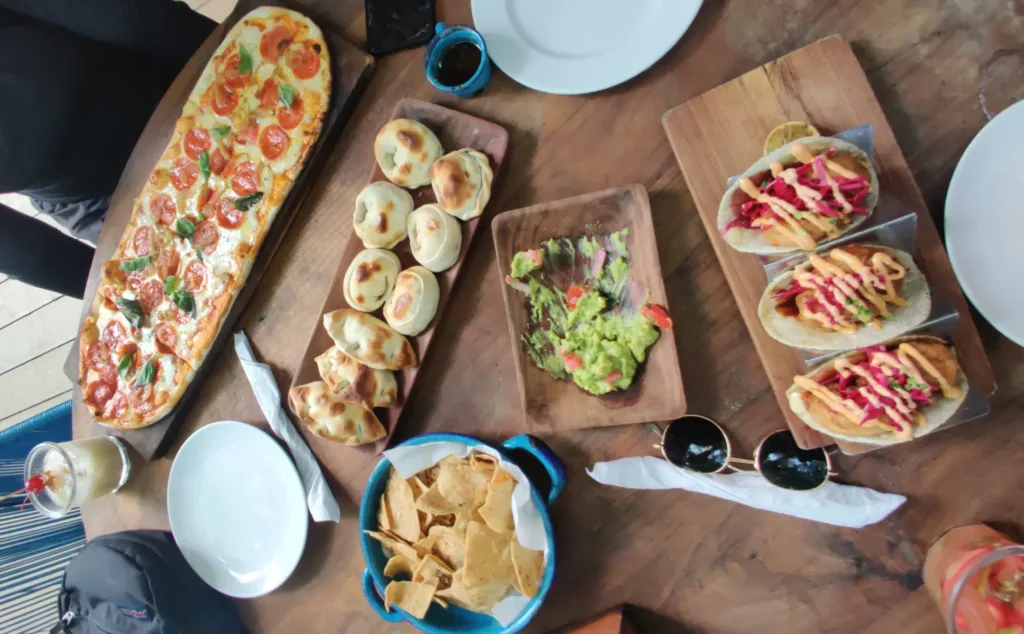 La Playita Dinner Spread. Best Restaurants in Bacalar, Mexico.